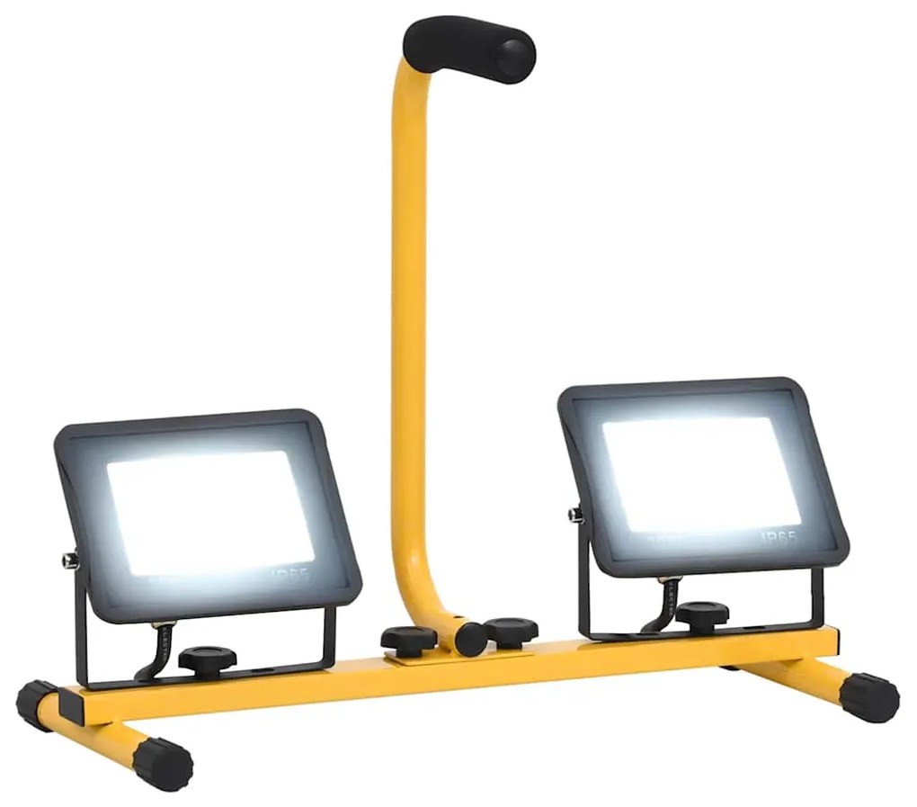 vidaXL Προβολέας LED με Λαβή Ψυχρό Λευκό 2 x 30 W