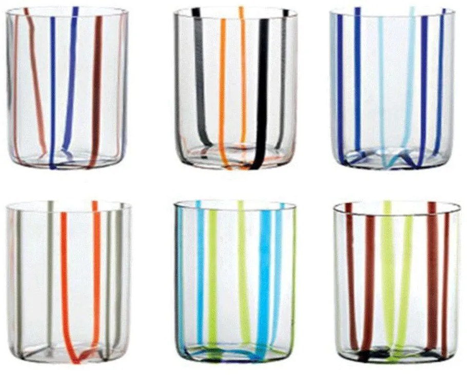 Ποτήρι Tirache (Σετ 6Τμχ) TR00199 350ml Multi Zafferano Glass