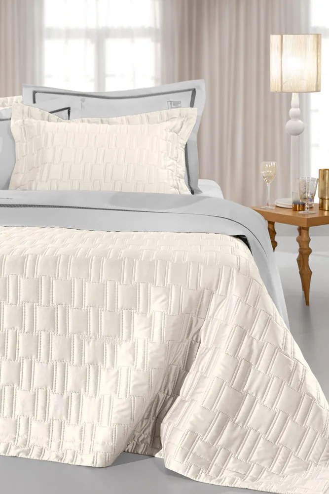 ΚΟΥΒΕΡΛΙ  BRICK IVORY 240X250   ΣΕΤ 3ΤΜΧ - Guy Laroche