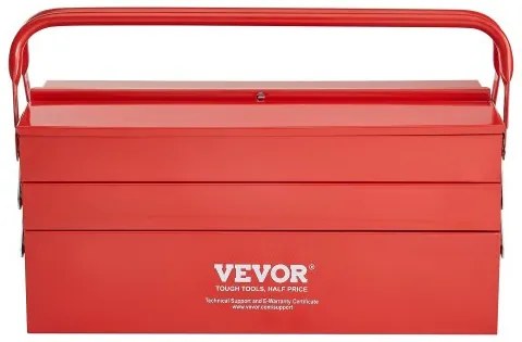 VEVOR Tool Box 18-inch 3-Tier 5-Tray Folding Cantilever Toolbox with Handle
