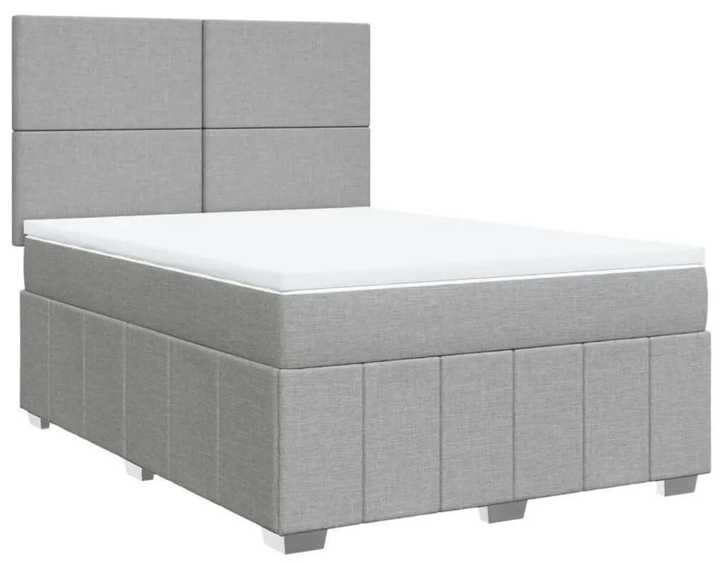 ΚΡΕΒΑΤΙ BOXSPRING ΜΕ ΣΤΡΩΜΑ ΑΝΟΙΧΤΟ ΓΚΡΙ 140X190 ΕΚ. ΥΦΑΣΜΑΤΙΝΟ 3293956