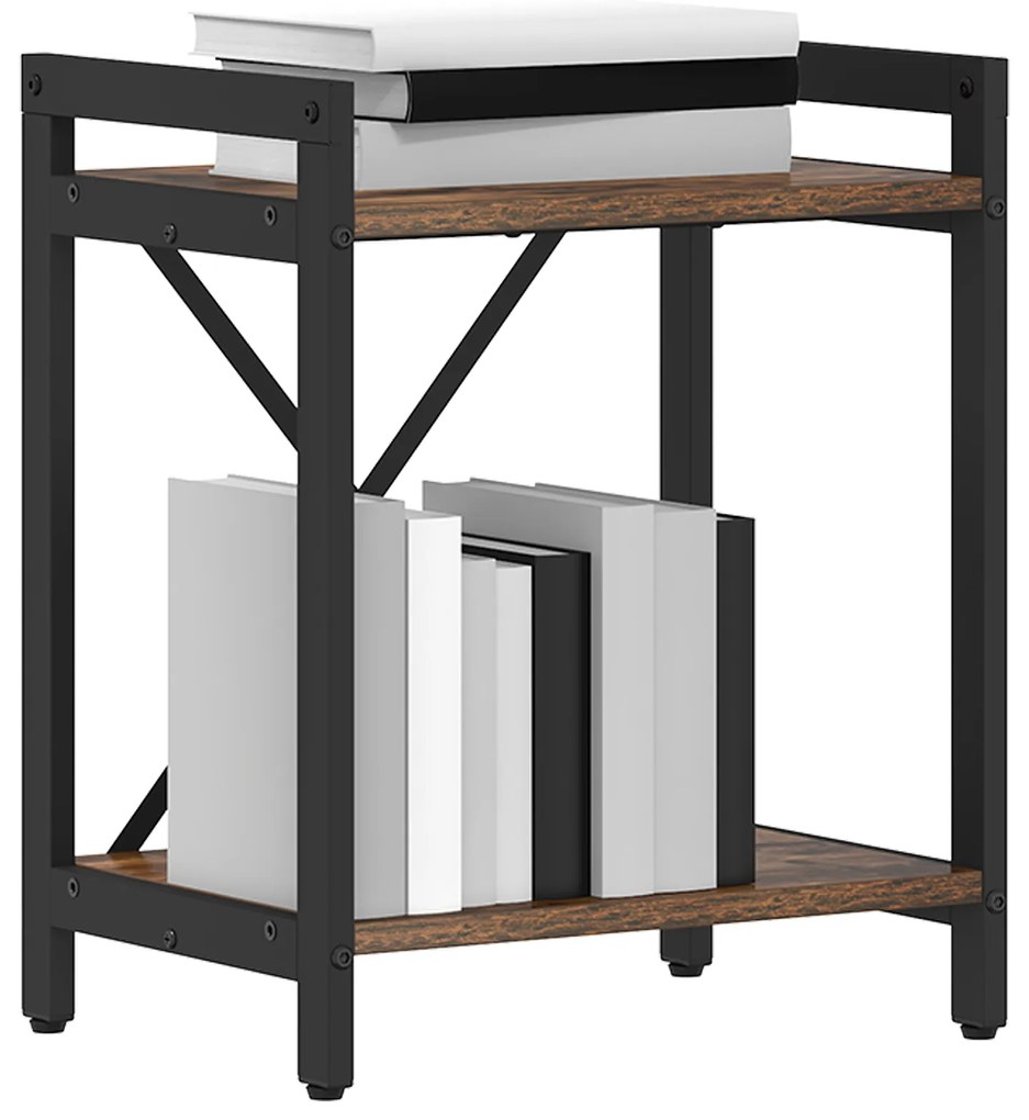 vidaXL Βιβλιοθήκη Καπνιστή δρυς 40 x 30 x 48.5 εκ Επεξεργασμένο ξύλο