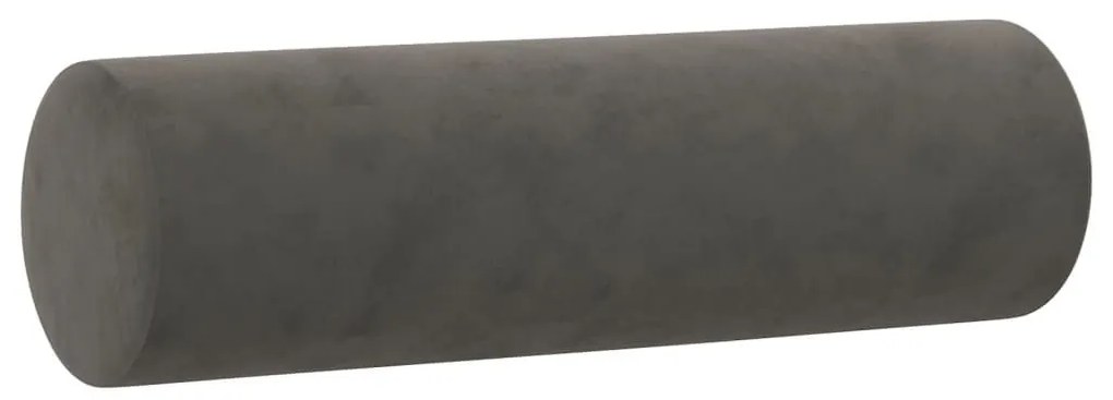Μαξιλάρια Διακοσμητικά 2 τεμ. Σκούρο Γκρι Ø15x50 εκ. Βελούδινα - Γκρι