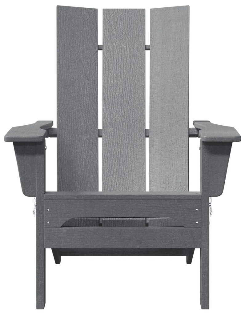vidaXL Αναδιπλούμενη Καρέκλα Adirondack Ανοιχτό γκρι 74,5x80,5x90 εκ HDPE