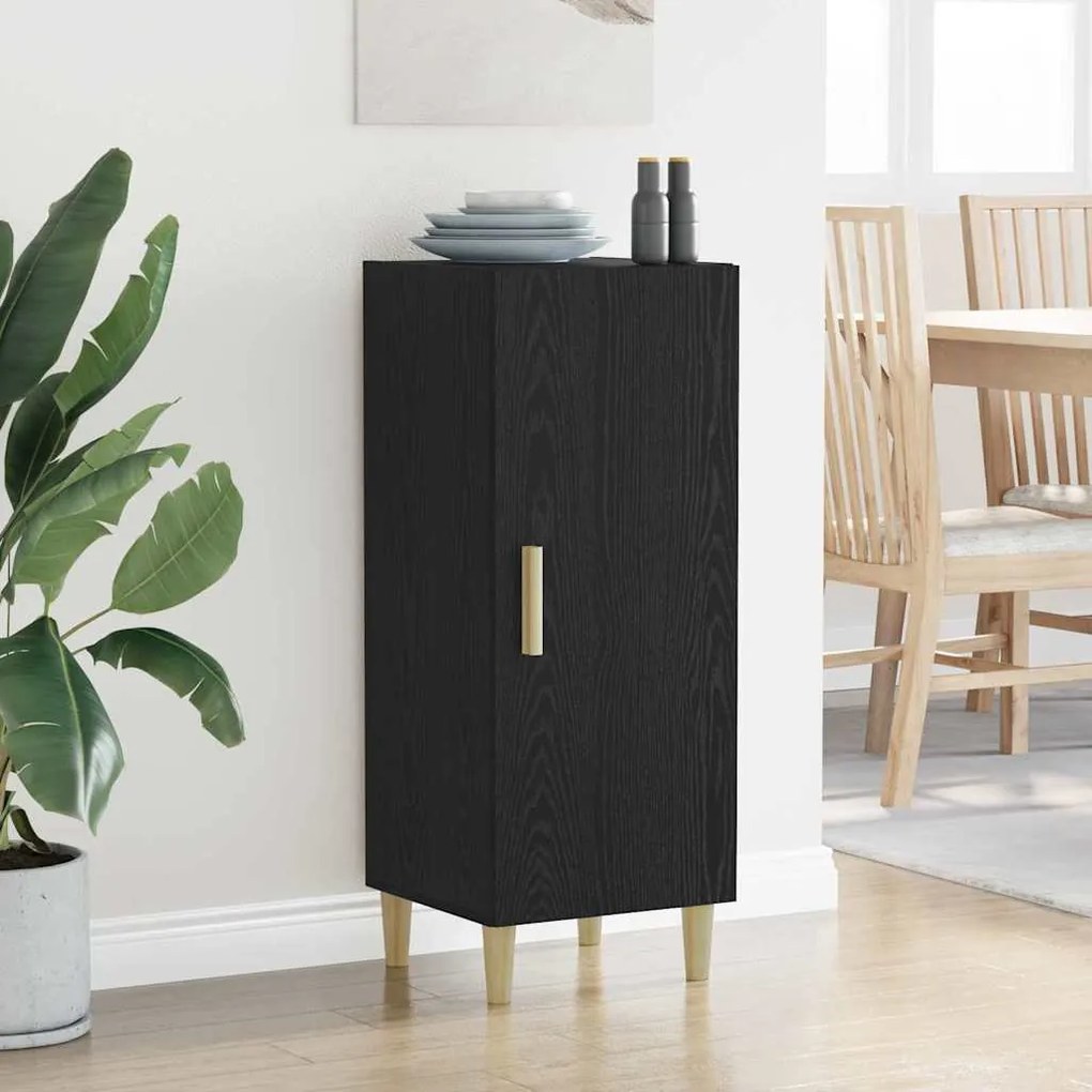 vidaXL Πλαϊνό γραφείο Μαύρη δρυς 34,5 x 34 x 90 εκ. Επεξεργασμένο ξύλο
