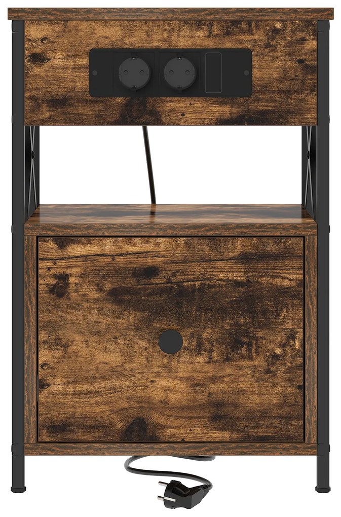 vidaXL Κομοδίνο Καπνιστή δρυς 40 x 31 x 60 εκ. Επεξεργασμένο ξύλο