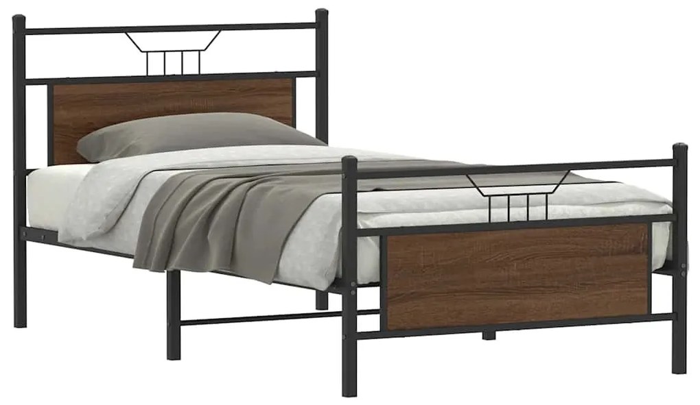 Πλαίσιο Κρεβατιού Χωρ. Στρώμα Καφέ Δρυς 120x190 εκ. Επ. Ξύλο