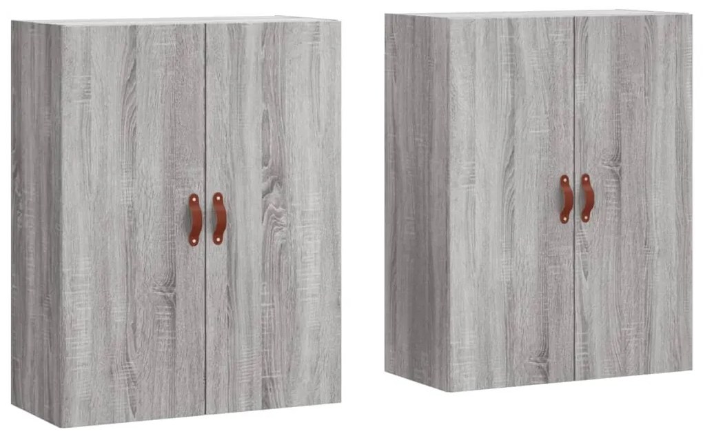 vidaXL Ντουλάπια Τοίχου 2 τεμ. Γκρι Sonoma 69,5 x 34 x 90 εκ.
