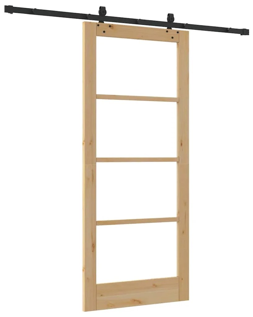 vidaXL Συρόμενη Πόρτα ORKDAL Καφέ 86 x 198.5 cm Ξύλο και μέταλλο