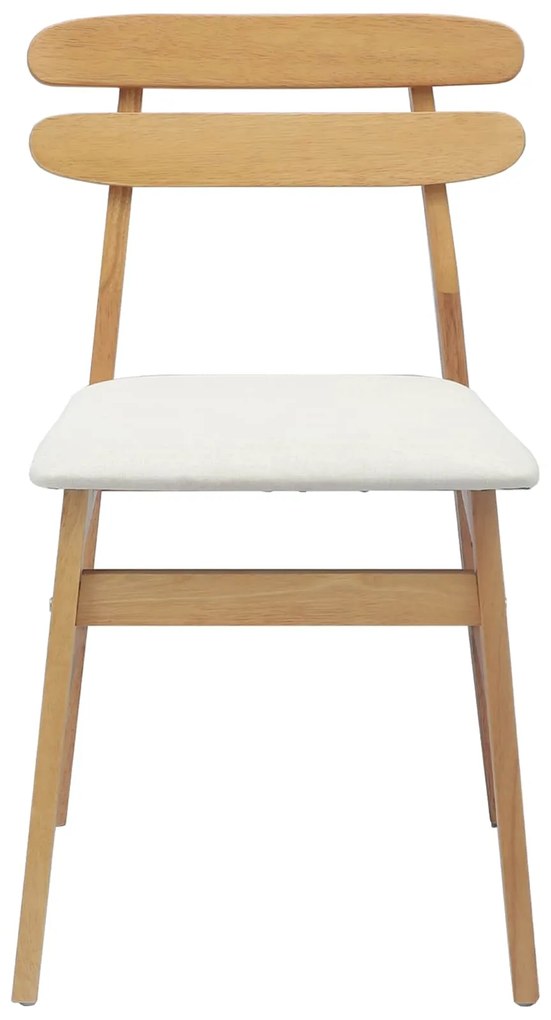 vidaXL Καρέκλα τραπεζαρίας 2 pcs Φυσικό και Ανοιχτό