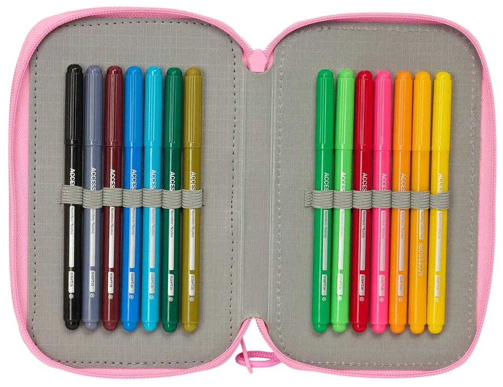 Κασετίνα BlackFit8 Smile Μπλε Ροζ 12,5 x 19,5 x 5,5 cm 37 Τεμάχια