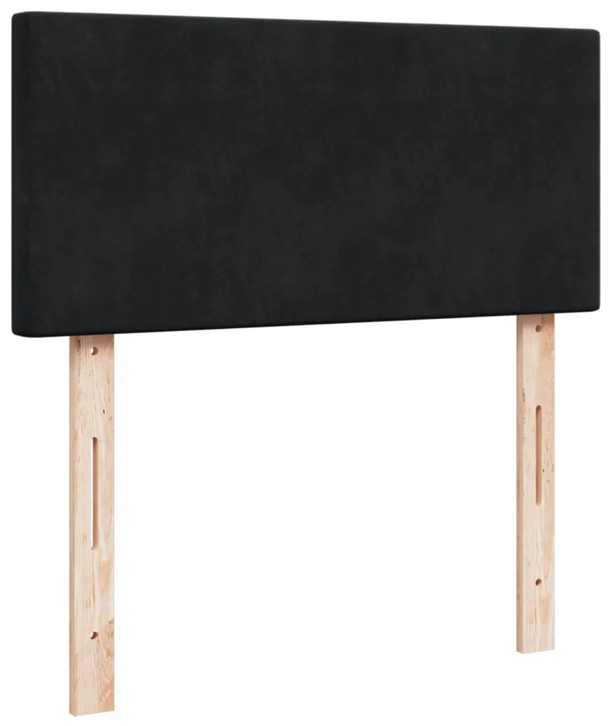 vidaXL Κρεβάτι Boxspring με Στρώμα Μαύρο 80 x 200 εκ. Βελούδινο