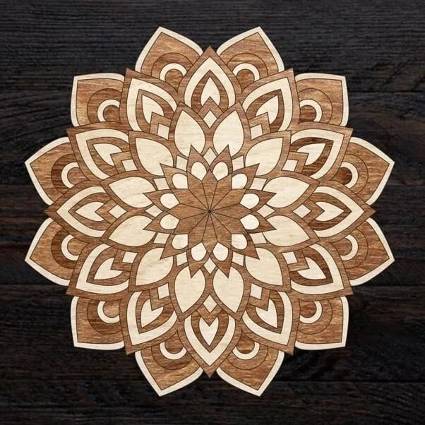 Intra απο ξύλο plywood 3mm-4mm πάχος – ξύλο τέχνης τοίχου με στρώματα ξύλου Mandala 35x40 cm INTRAVECTRY-MY555163