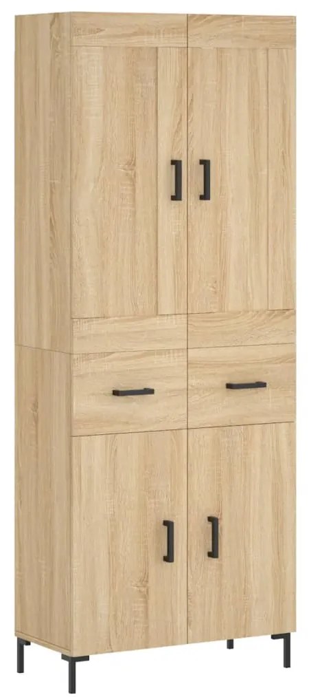 vidaXL Ντουλάπι Sonoma δρυς 69,5 x 34 x 180 εκ. από Επεξεργασμένο Ξύλο