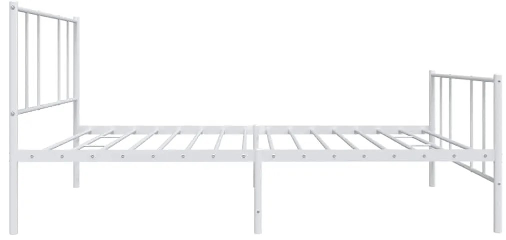 vidaXL Πλαίσιο Κρεβατιού με Κεφαλάρι&amp;Ποδαρικό Λευκό 100x190εκ. Μέταλλο