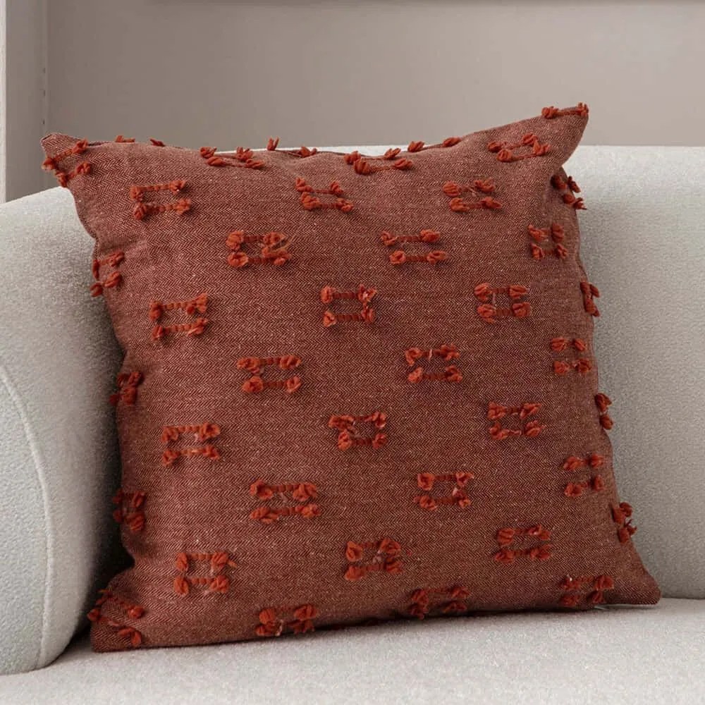 Μαξιλαροθήκη Διακοσμητική Tuffet 881PCR1634 Tile Red Aberto Design 43X43 Πολυέστερ