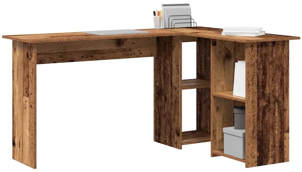 vidaXL Γραφείο με ράφι Παλιό Ξύλο 142 x 102 x 73 εκ Επεξεργασμένο ξύλο