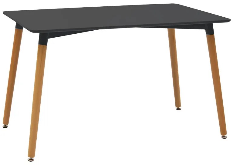 Τραπέζι Natali επιφάνεια MDF μαύρο 120x80x75εκ Υλικό: MDF - BEECH WOOD - METAL 127-000080
