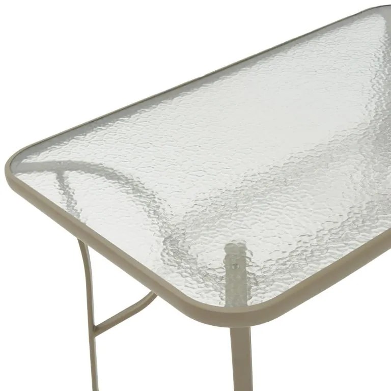 Τραπέζι Ensure μέταλλο σαμπανιζέ-γυαλί 140x80x70εκ 140x80x70 εκ.