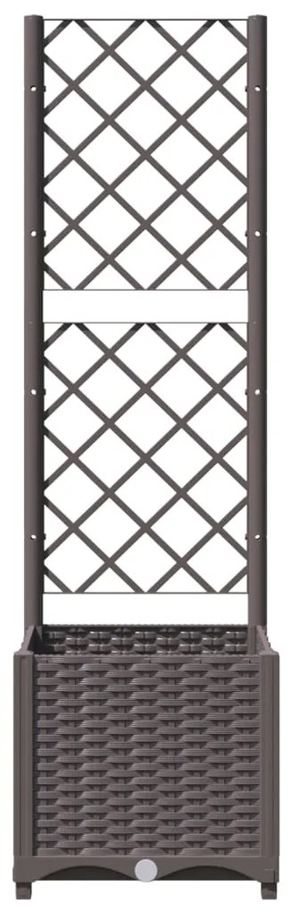 vidaXL Ζαρντινιέρα Κήπου με Καφασωτό Καφέ 40 x 40 x 136 εκ. από PP