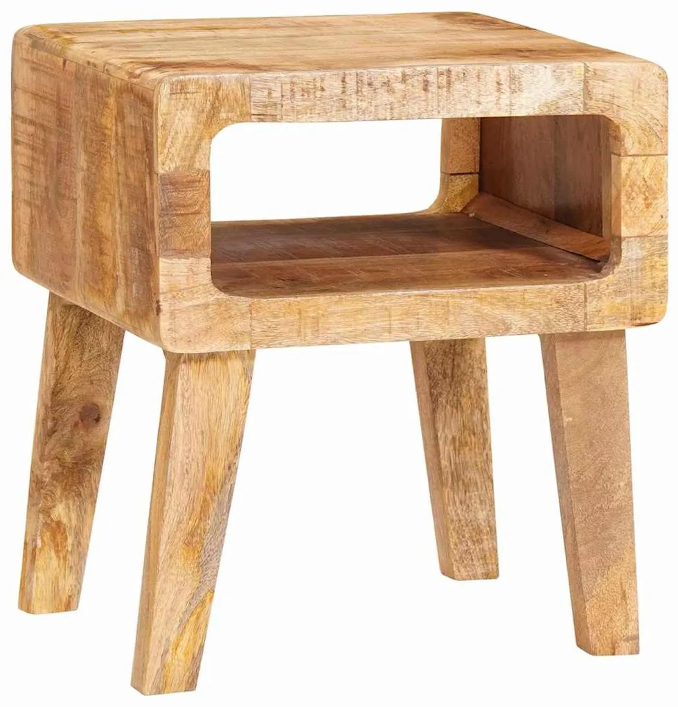 vidaXL End Table με ράφι Καφέ 40 x 32 x 46 εκ Στερεό ξύλο μάνγκο