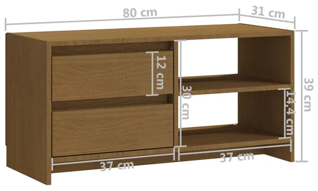 ΈΠΙΠΛΟ ΤΗΛΕΟΡΑΣΗΣ ΜΕΛΙ 80 X 31 X 39 ΕΚ. ΑΠΟ ΜΑΣΙΦ ΞΥΛΟ ΠΕΥΚΟΥ 809897