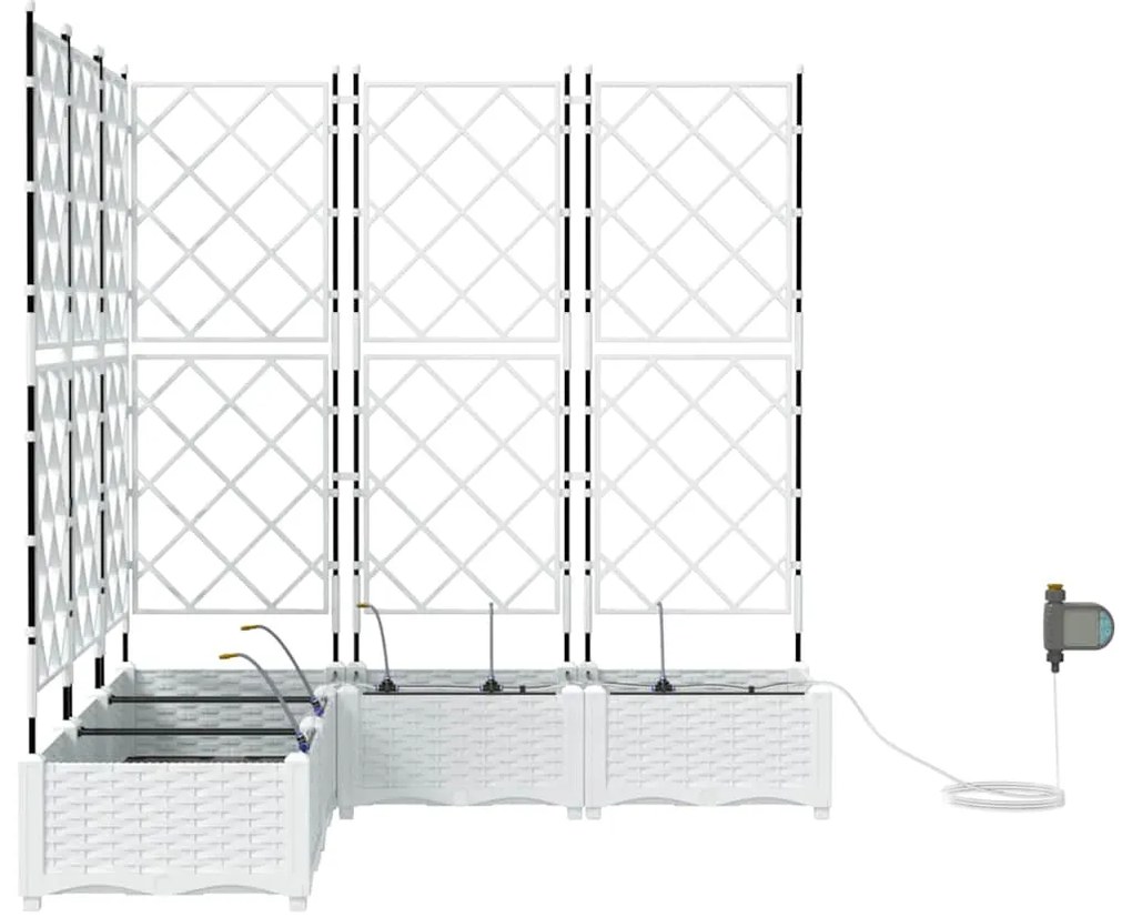 vidaXL Ζαρντινιέρες κήπου Λευκό 120 x 120 x 126 cm Ατσάλι