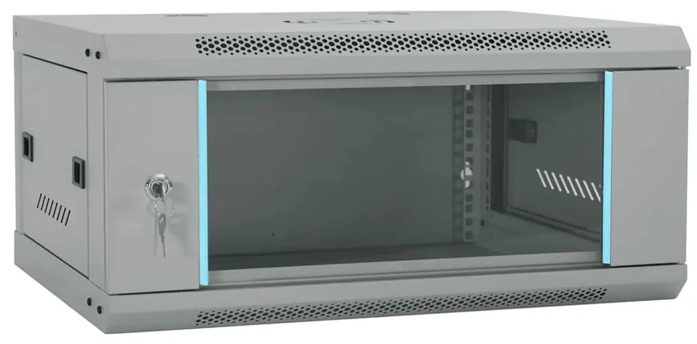 vidaXL Ντουλάπα δικτύου με αποθήκευση Γκρι 60 x 35 x 28 εκ Ατσάλι