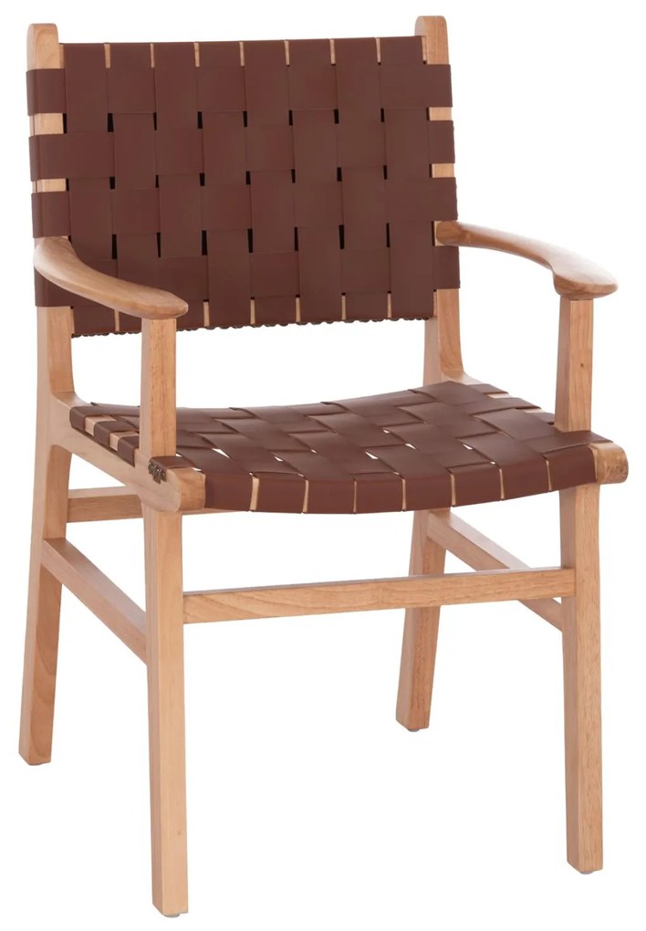 Καρέκλα Πολυθρόνα FELIPE με PU Καφέ &amp; ΤΟΟΝ Ξύλο 61x59x86Yεκ. 61x59x86 εκ.