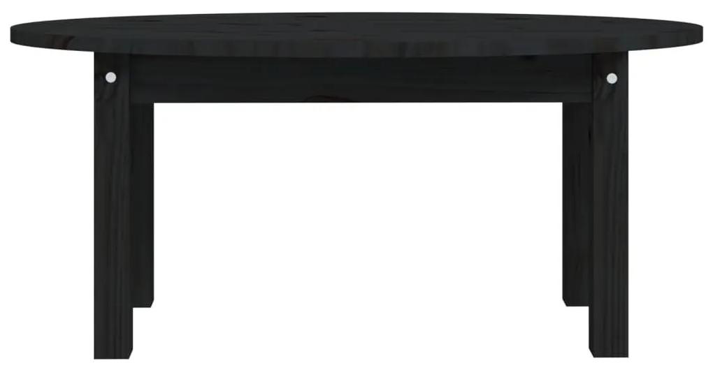 Τραπεζάκι Σαλονιού Μαύρο 80x40x35 εκ. από Μασίφ Ξύλο Πεύκου - Μαύρο