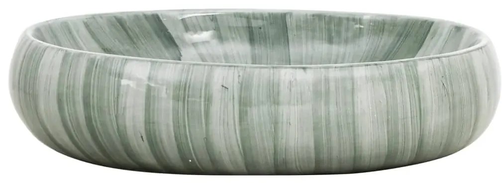 vidaXL Νιπτήρας Οβάλ Πράσινος 59 x 40 x 15 εκ. Κεραμικός