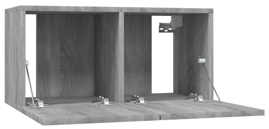 vidaXL Έπιπλα Τηλεόρασης Τοίχου 4 τεμ. Γκρι 60x30x30 εκ. Επ. Ξύλο