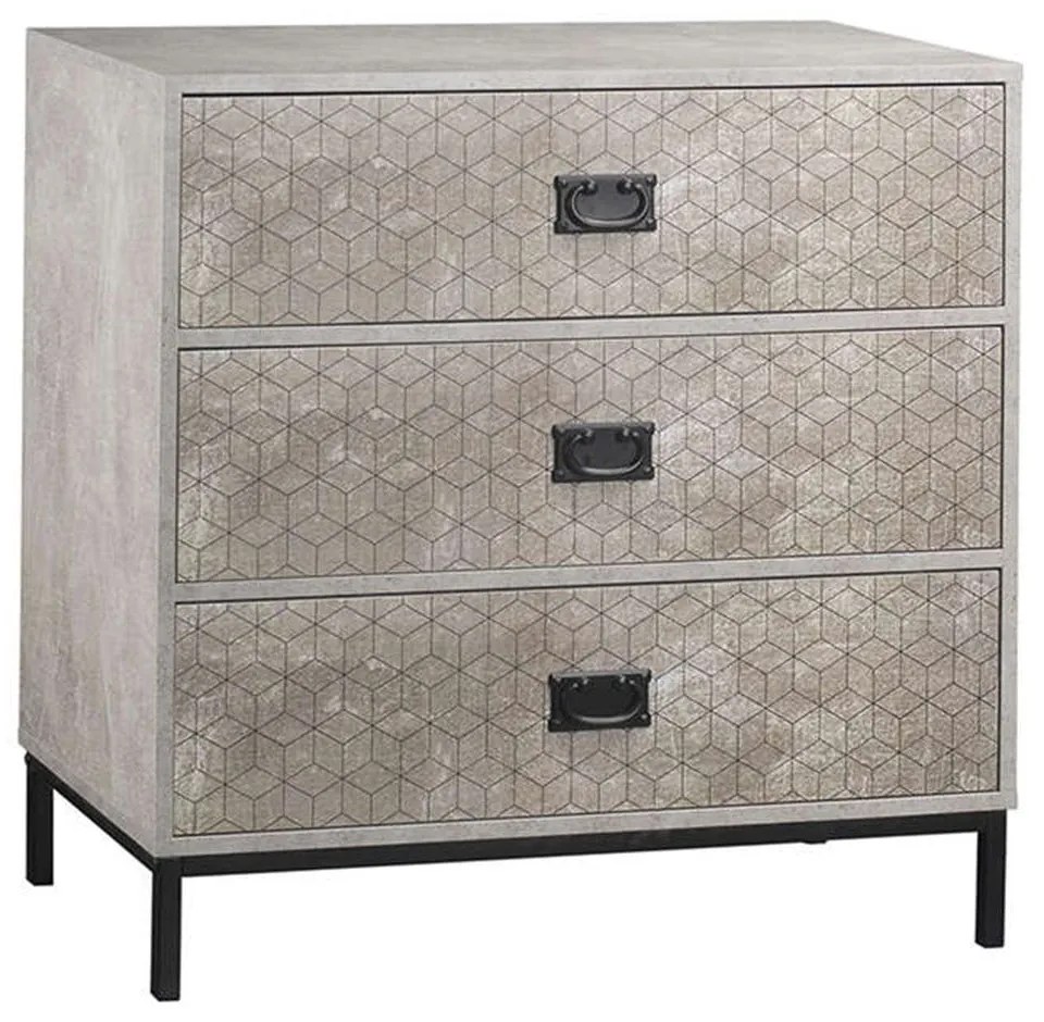 Κομότα 3Συρτάρια Rubik Cement-Black 80x40x80cm 09-0953 Particle Board, Metal