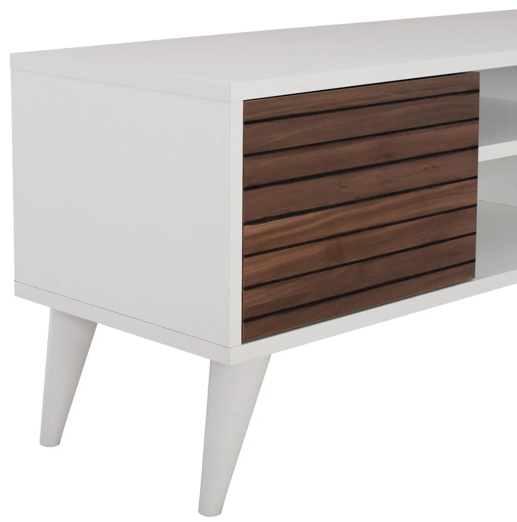 ΕΠΙΠΛΟ ΤΗΛΕΟΡΑΣΗΣ KASHTON ΚΑΡΥΔΙ-ΛΕΥΚΟ 139x35x46 εκ.