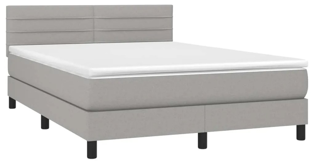 ΚΡΕΒΑΤΙ BOXSPRING ΜΕ ΣΤΡΩΜΑ ΑΝΟΙΧΤΟ ΓΚΡΙ 140X190 ΕΚ. ΥΦΑΣΜΑΤΙΝΟ 3140129