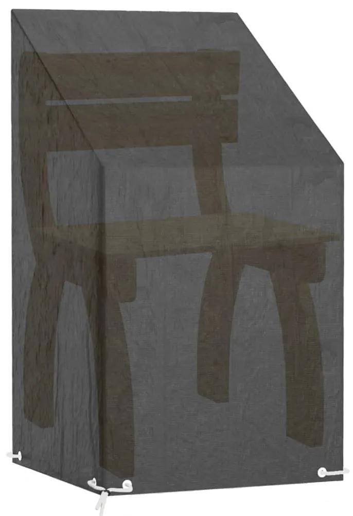 Καλύμματα Καρέκλας με 8 Κρίκους 2 τεμ. 65x65x80/120 εκ Πολυαιθ. - Μαύρο