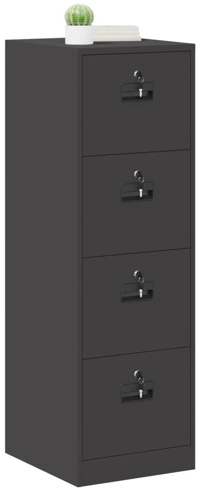 vidaXL Ντουλάπα Αρχείων με συρτάρι 2 pcs Μαύρο 44 x 50 x 106.5 εκ