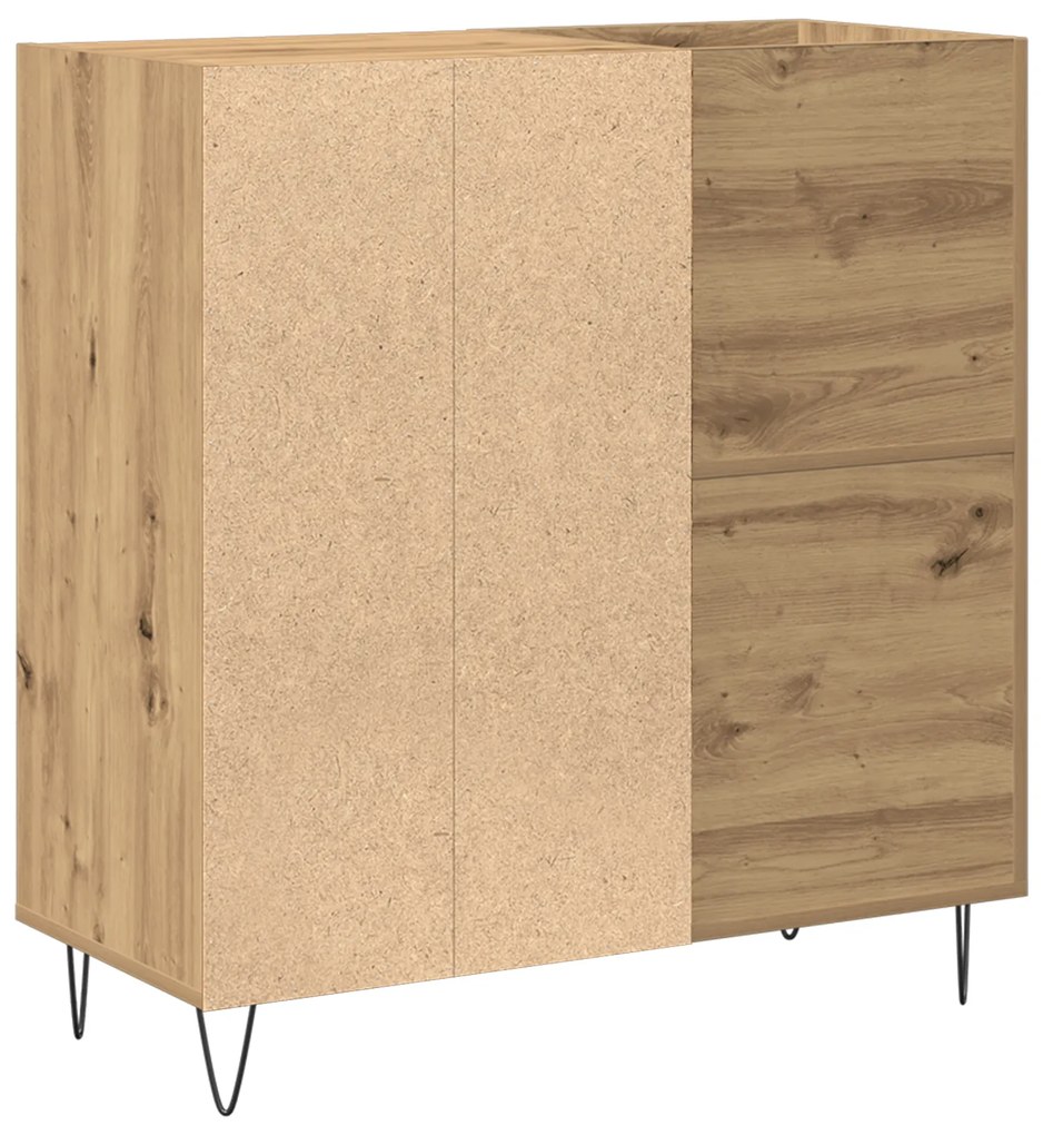 vidaXL Κιβώτιο Δίσκων Μαύρο Δρυς 84,5x38x89 εκ Κατασκευασμένο Ξύλο