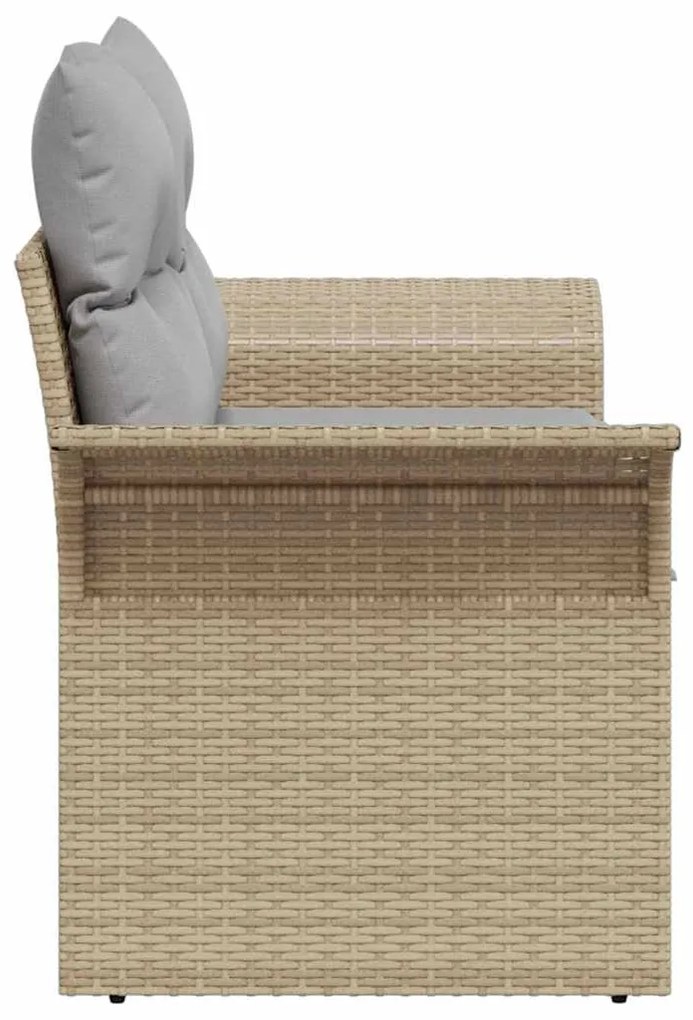 vidaXL Καναπές Κήπου Μπεζ 141 x 62 x 69 εκ. συνθετικό ρατάν