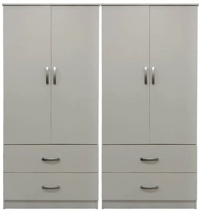 Ντουλάπα τετράφυλλη με συρτάρια Lego pakoworld λευκή 160x42x180εκ