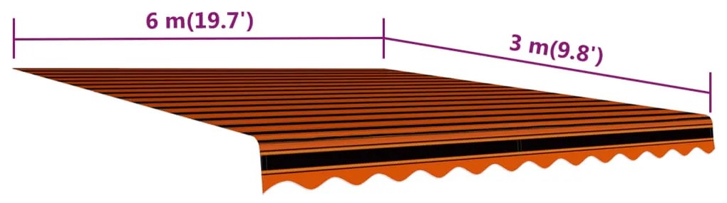 Τεντόπανο Πορτοκαλί / Καφέ 600 x 300 εκ. από Καραβόπανο - Πολύχρωμο