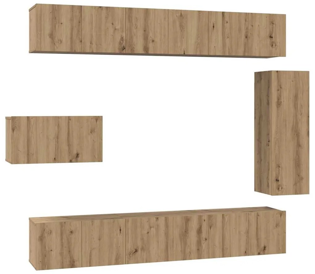 vidaXL Σετ επίπλου τηλεόρασης 8 pcs Artisan Oak Επεξεργασμένο ξύλο