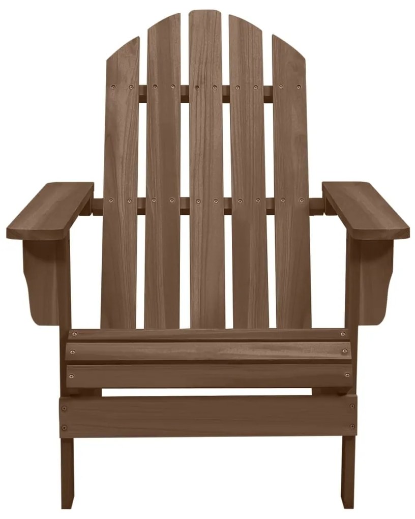 vidaXL Καρέκλα Κήπου Adirondack Καφέ με Τραπέζι από Μασίφ Ξύλο Ελάτης