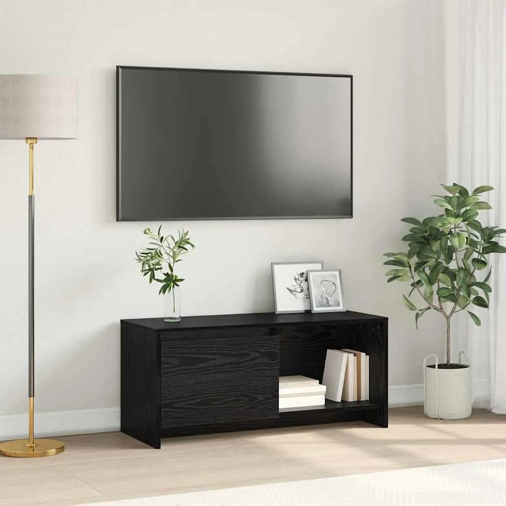 vidaXL Βάση TV Μαύρη δρυς Επεξεργασμένο ξύλο
