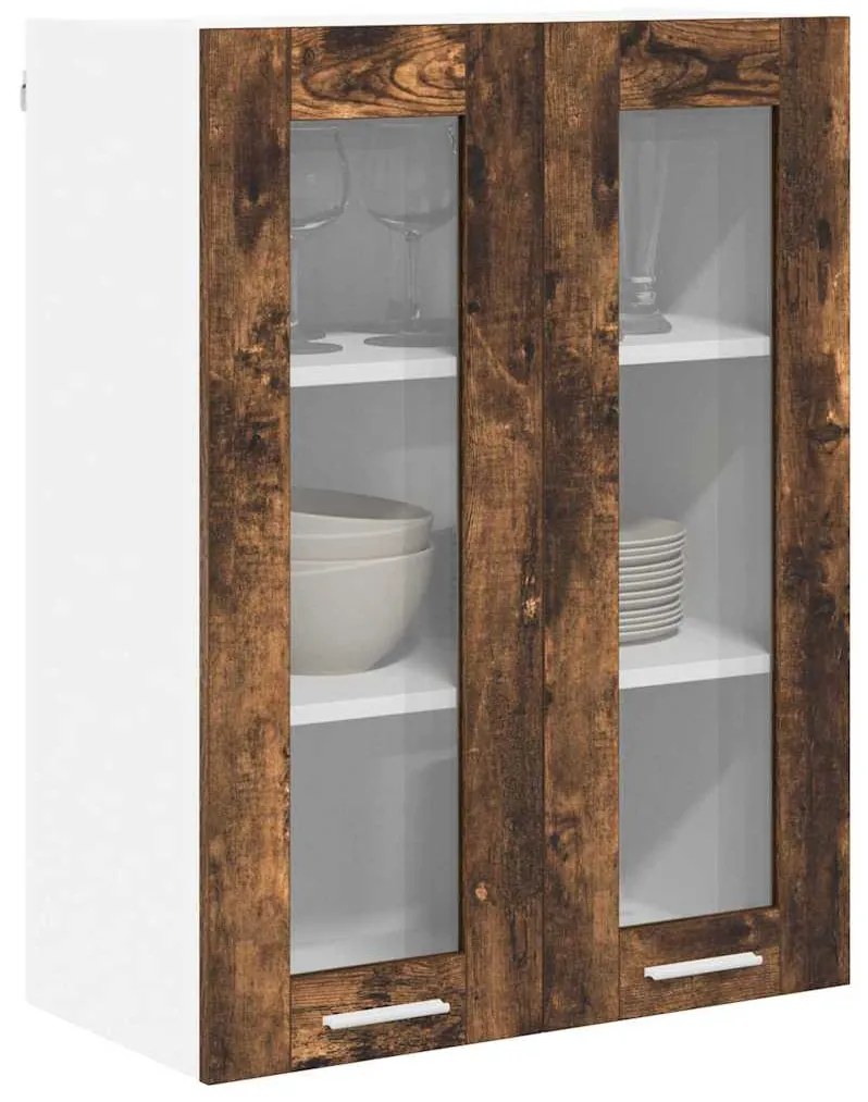 vidaXL Κρεμαστό ντουλάπι με αποθήκευση Καπνιστό Δρύς 60 x 31 x 80 εκ.