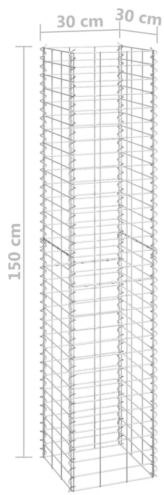 vidaXL Συρματοκιβώτια-Γλάστρες Υπ. 4τεμ 30x30x50/100/150/200εκ Σιδερ.