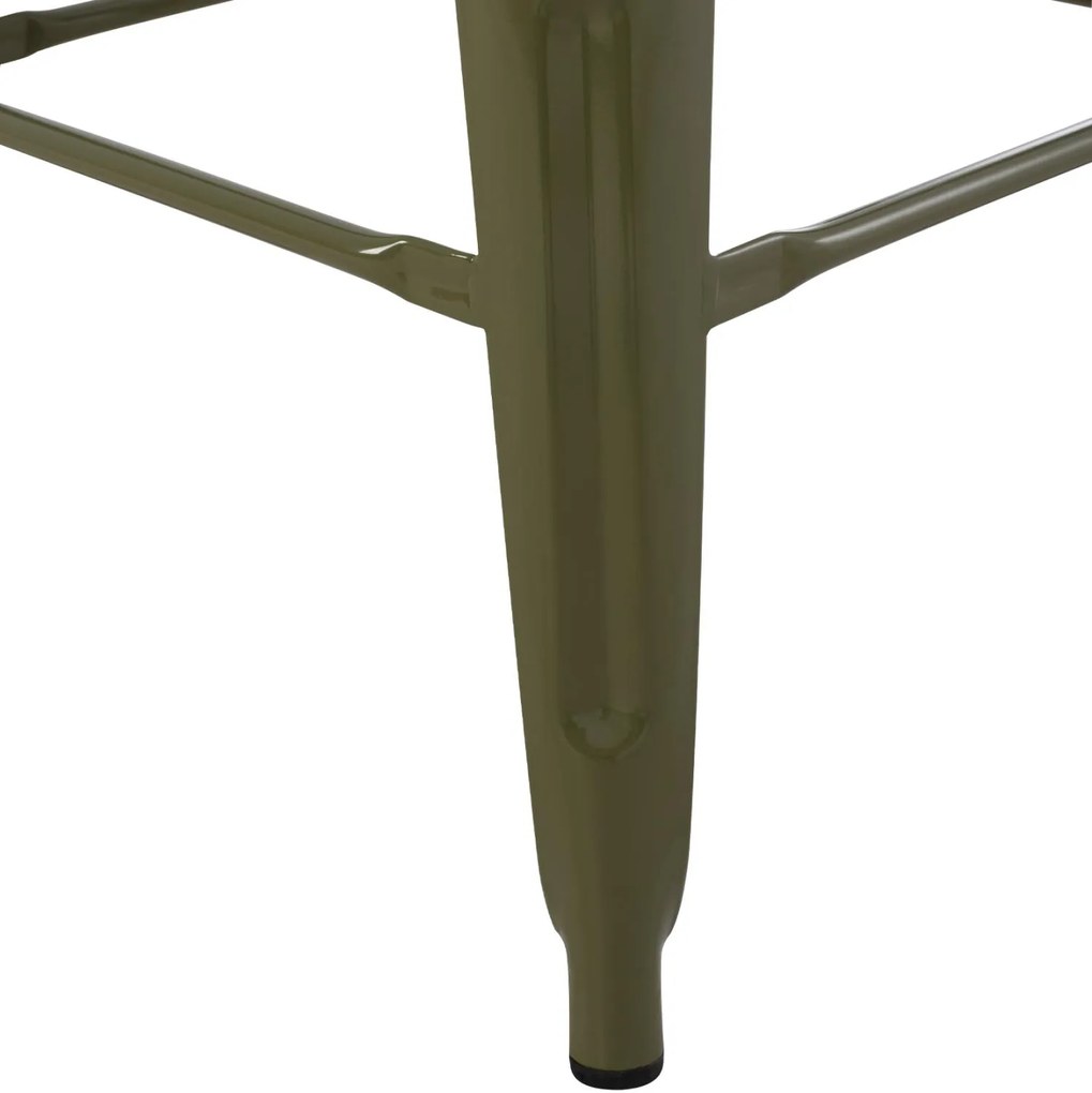 Σκαμπό μπάρ MELITA C8642.03 Μεταλλικό Dark Olive Green 43x43x78Yεκ. 43x43x78 εκ.