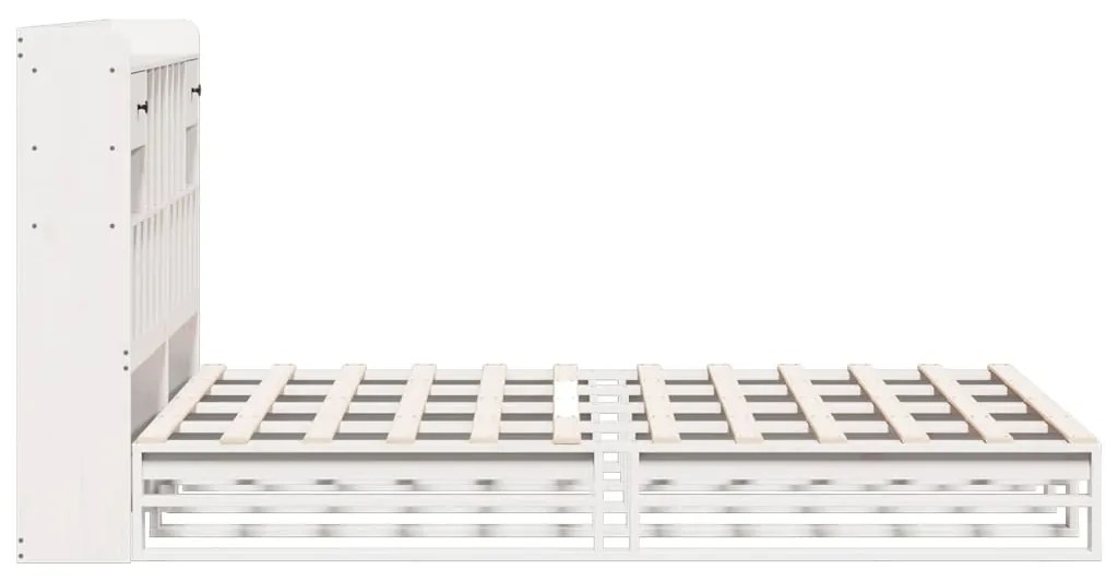 vidaXL Κρεβάτι Βιβλιοθήκη Χωρίς Στρώμα 150x200 εκ Μασίφ Ξύλο Πεύκου