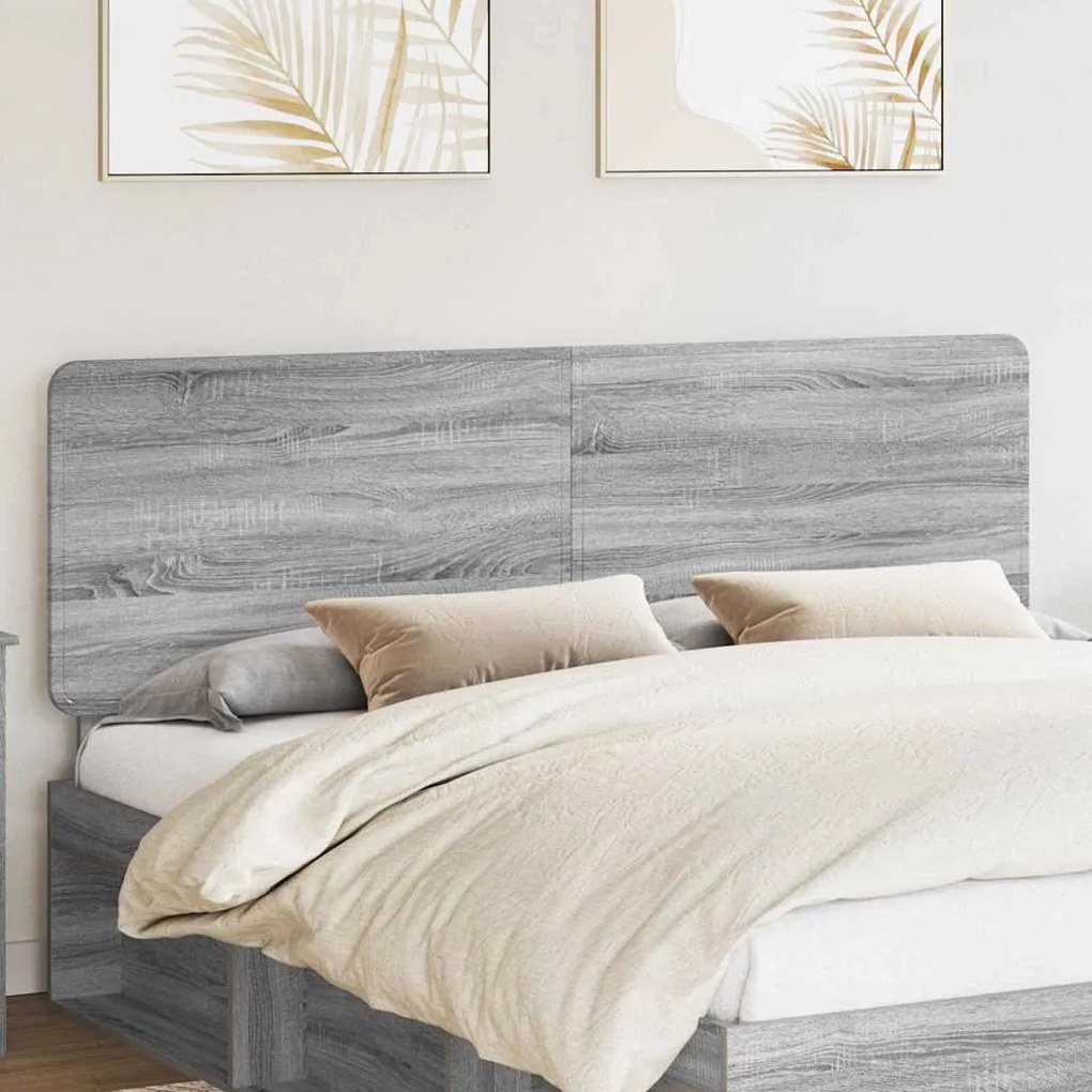 vidaXL Κεφαλάρι με κεφαλάρι Γκρίζο Σονομα 200 cm Επεξεργασμένο ξύλο