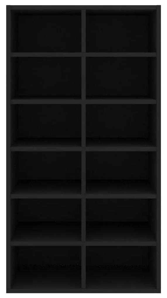 Παπουτσοθήκη Μαύρη Δρυς 54x34x100,5 εκ. από Επεξεργασμένο Ξύλο - Μαύρο